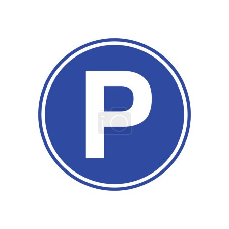 Illustration for Parking Zone Blue Traffic Sign - Royalty Free Image