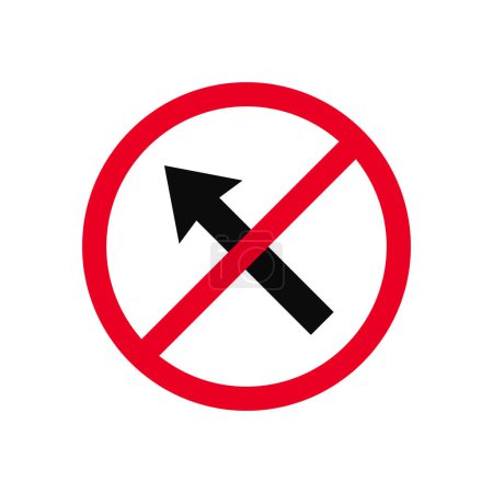 No Left Diagonal Turn Prohibited Traffic Sign