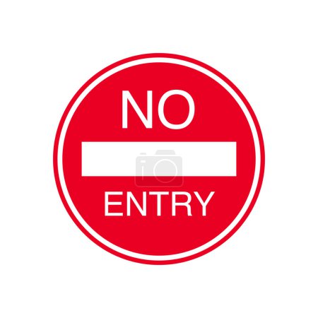 Illustration for No Entry Prohibited Traffic Sign - Royalty Free Image