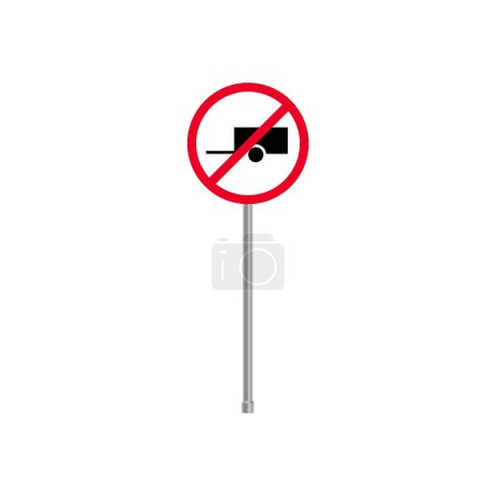 Illustration for No Trailer Prohibited Traffic Sign - Royalty Free Image