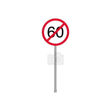 Señal de tráfico final de límite de velocidad 60