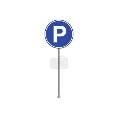 Ilustración de Zona de aparcamiento Blue Traffic Sign - Imagen libre de derechos