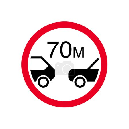 Illustration for Distance between cars traffic sign icon - Royalty Free Image