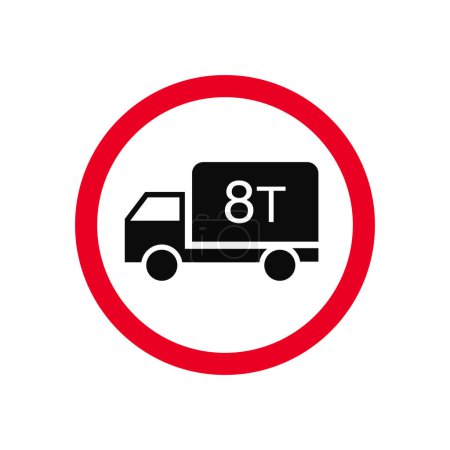 Ilustración de Vector de señal de tráfico de camión de advertencia - Imagen libre de derechos