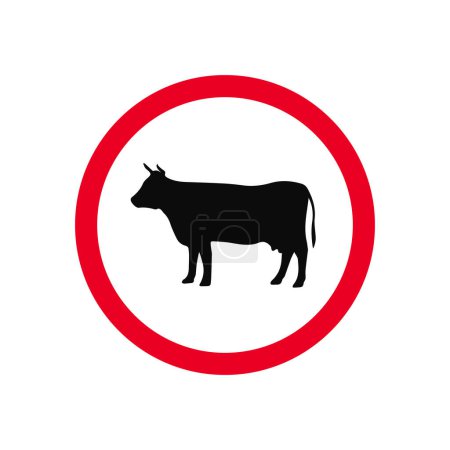Haustiere überqueren Verkehrszeichen