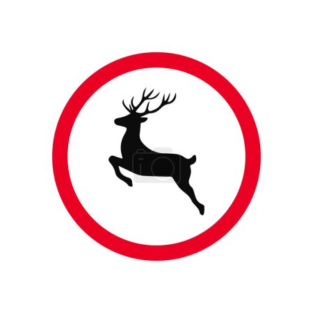 Wildtiere überqueren Verkehrszeichen