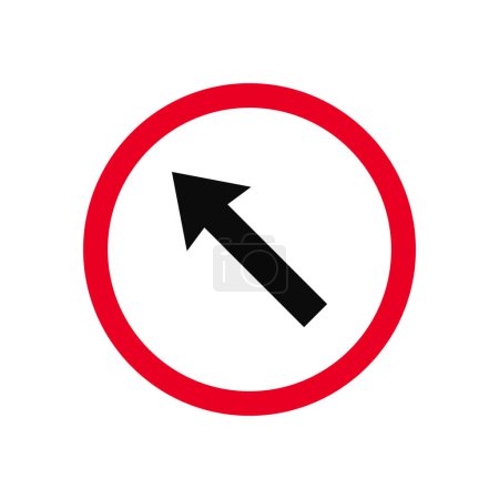 Illustration for Left Diagonal Turn traffic sign - Royalty Free Image