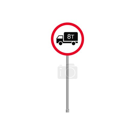 Vector de señal de tráfico de camión de advertencia