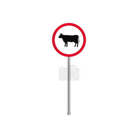 Haustiere überqueren Verkehrszeichen