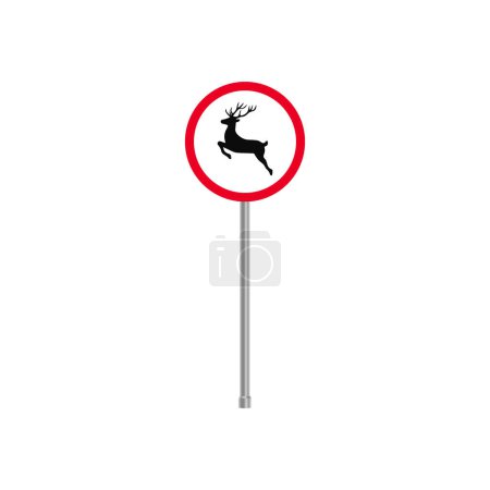 Wildtiere überqueren Verkehrszeichen