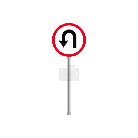U Turn to Left Traffic Sign