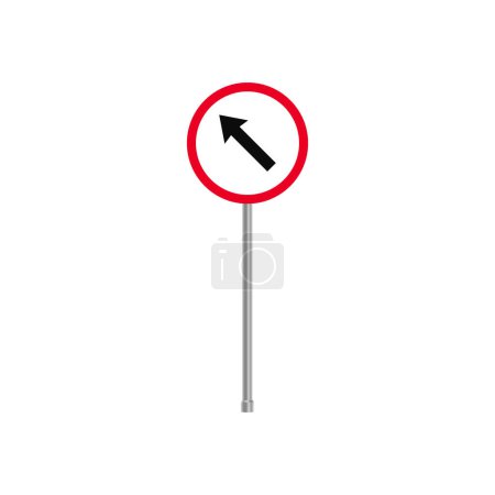 Diagonale gauche Tourner panneau de signalisation