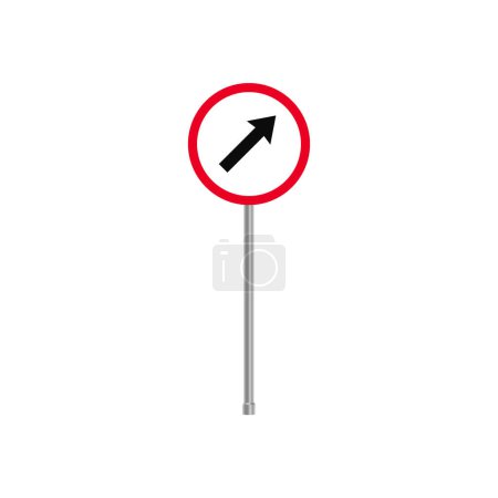 Illustration for Turn Right Ahead Traffic Sign - Royalty Free Image