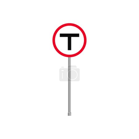 T road intersection traffic sign