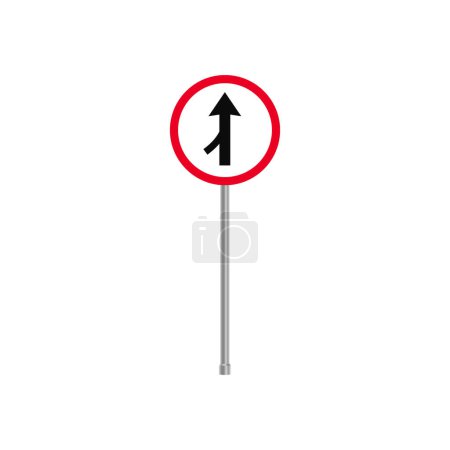 Left Lane Merge Warning Sign