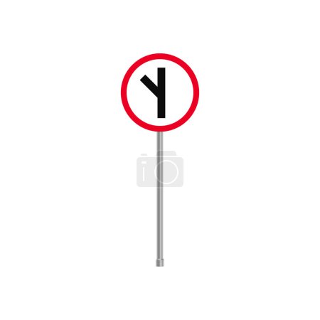 Tenedor izquierdo en la señal de tráfico