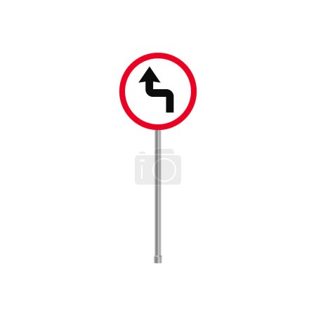 Double courbe - D'abord à gauche, puis à droite Panneau de signalisation
