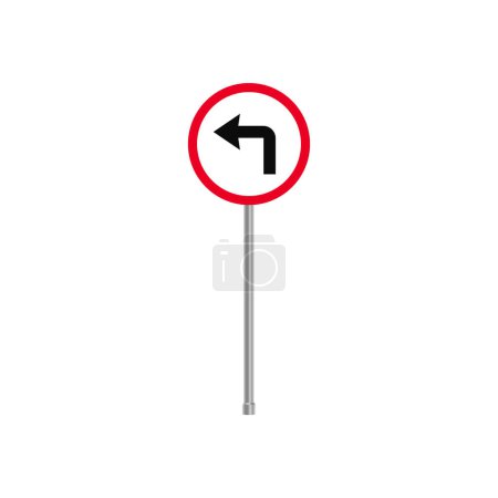 Links abbiegen Verkehrszeichenvektor