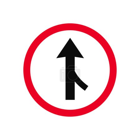 Right Lane Merge Warning Sign