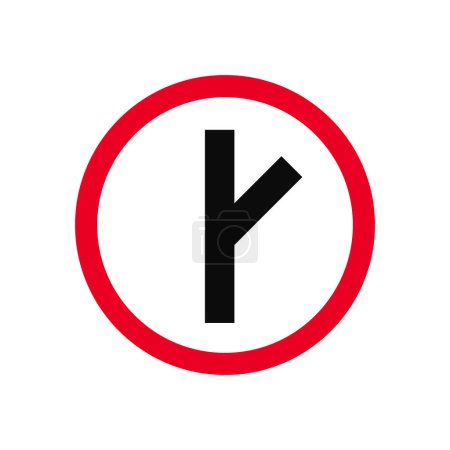 Richtige Gabelung im Verkehrszeichen