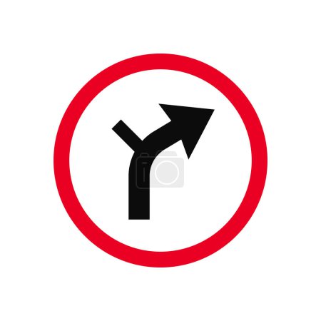 Route entrant dans la courbe Panneau de circulation