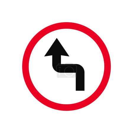 Doble curva: primero a la izquierda, luego a la señal de tráfico derecha