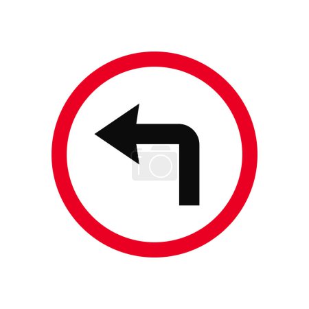 Links abbiegen Verkehrszeichenvektor