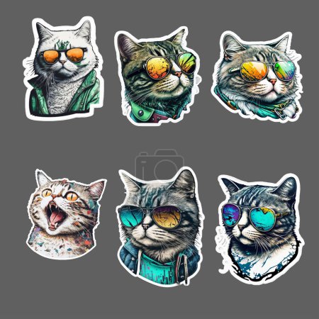 Cool Cat, Cat with Sunglasses, Chill Kitty Sticker