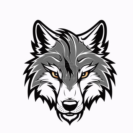 Illustration for Wolf head illustration logo design wolf mascot - Royalty Free Image