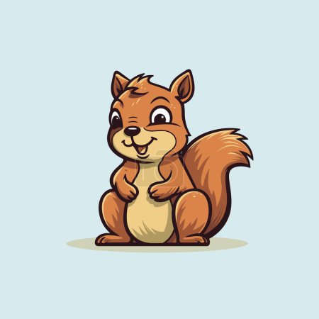 Téléchargez les illustrations : Amiable et doux sourire écureuil vecteur - en licence libre de droit