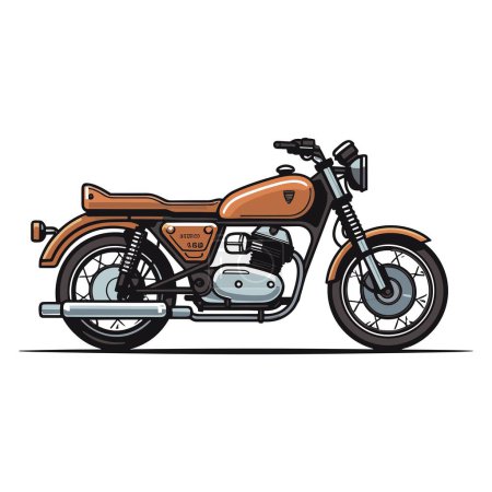 Illustration for Animated Motorbike Vector in Cartoon Style - Royalty Free Image