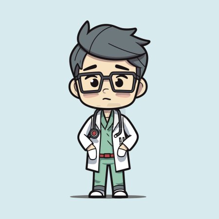 Illustration for Charming Cartoon Asian Doctor Vector Design - Royalty Free Image