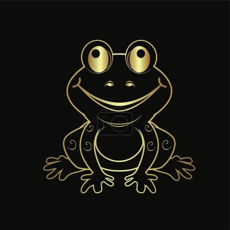 Illustration for Gold Vector Illustration of a Frog - Royalty Free Image
