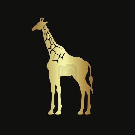 Téléchargez les illustrations : Illustration vectorielle en or d'une girafe - en licence libre de droit