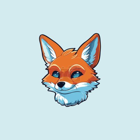 Illustration for Mascot Design Featuring a Fox Head - Royalty Free Image