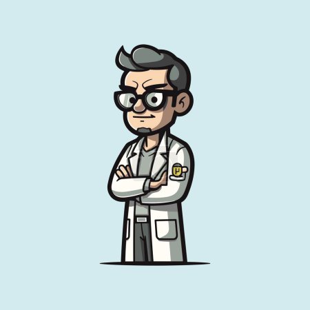 Illustration for Playful and Cute Young Asian Doctor Cartoon Vector - Royalty Free Image