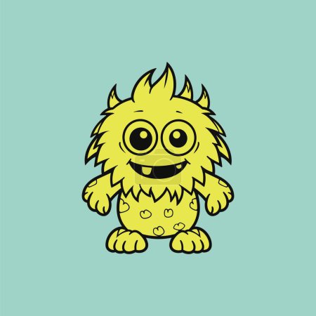 Illustration for Whimsical Sweet Monster Fantasy Coloring Sheet - Royalty Free Image