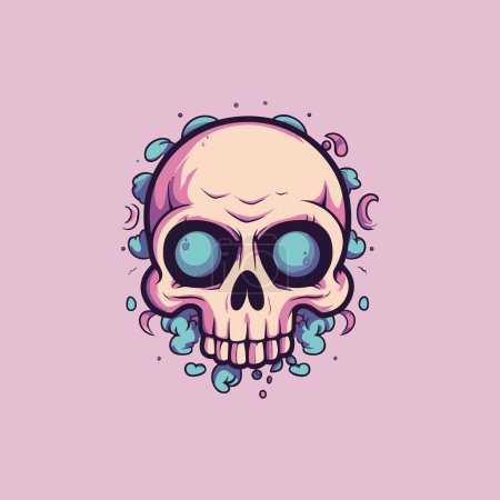 Illustration for Friendly and Cute Skull Illustration - Royalty Free Image