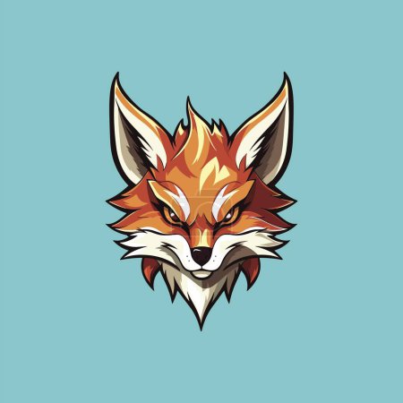 Ilustración de Mascota Angry Fox Head en Vector Illustration - Imagen libre de derechos