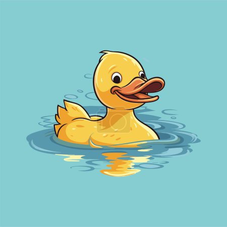 Illustration for Duck Swimming with Glee Vector Illustration - Royalty Free Image