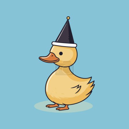 Illustration for Happy Baby Duck Taking a Stroll Vector Illustration - Royalty Free Image