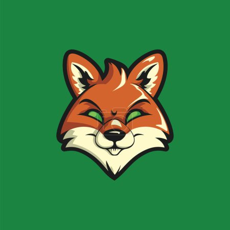 Illustration for Striking Fox Head Mascot Artwork - Royalty Free Image