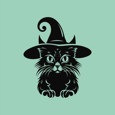 Illustration for Creepy Halloween Black Cat Vector Design - Royalty Free Image