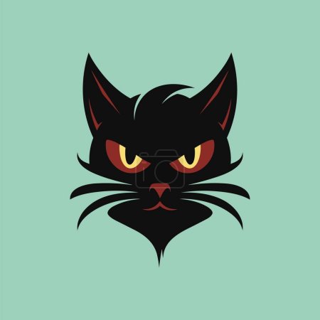 Illustration for Eerie Halloween Black Cat Vector Graphic - Royalty Free Image