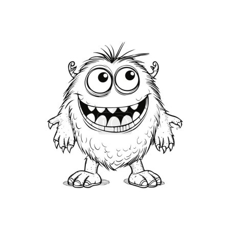 Illustration for Monster Coloring Pages for Young Artists - Royalty Free Image