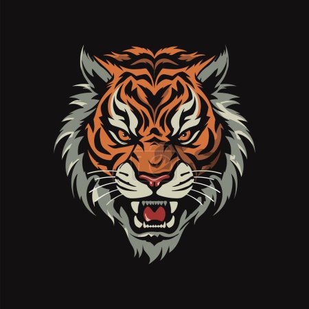 Illustration for The Symmetrical Face of a Tiger - Royalty Free Image