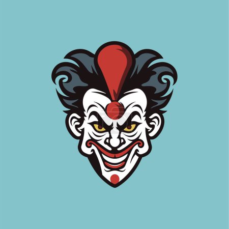 Illustration for The Clown with Black and Red Hair - Royalty Free Image