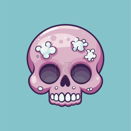 Illustration for The Spooky Skull Face for Halloween - Royalty Free Image