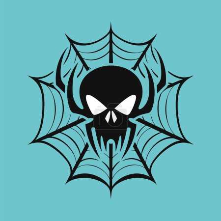 Illustration for Black spider silhouette for halloween design - Royalty Free Image