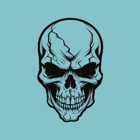 Illustration for Creepy Halloween Skull Graphic as a Vector - Royalty Free Image